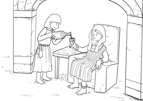 Genesis 40 20 23   Joseph In Prison Coloring Page